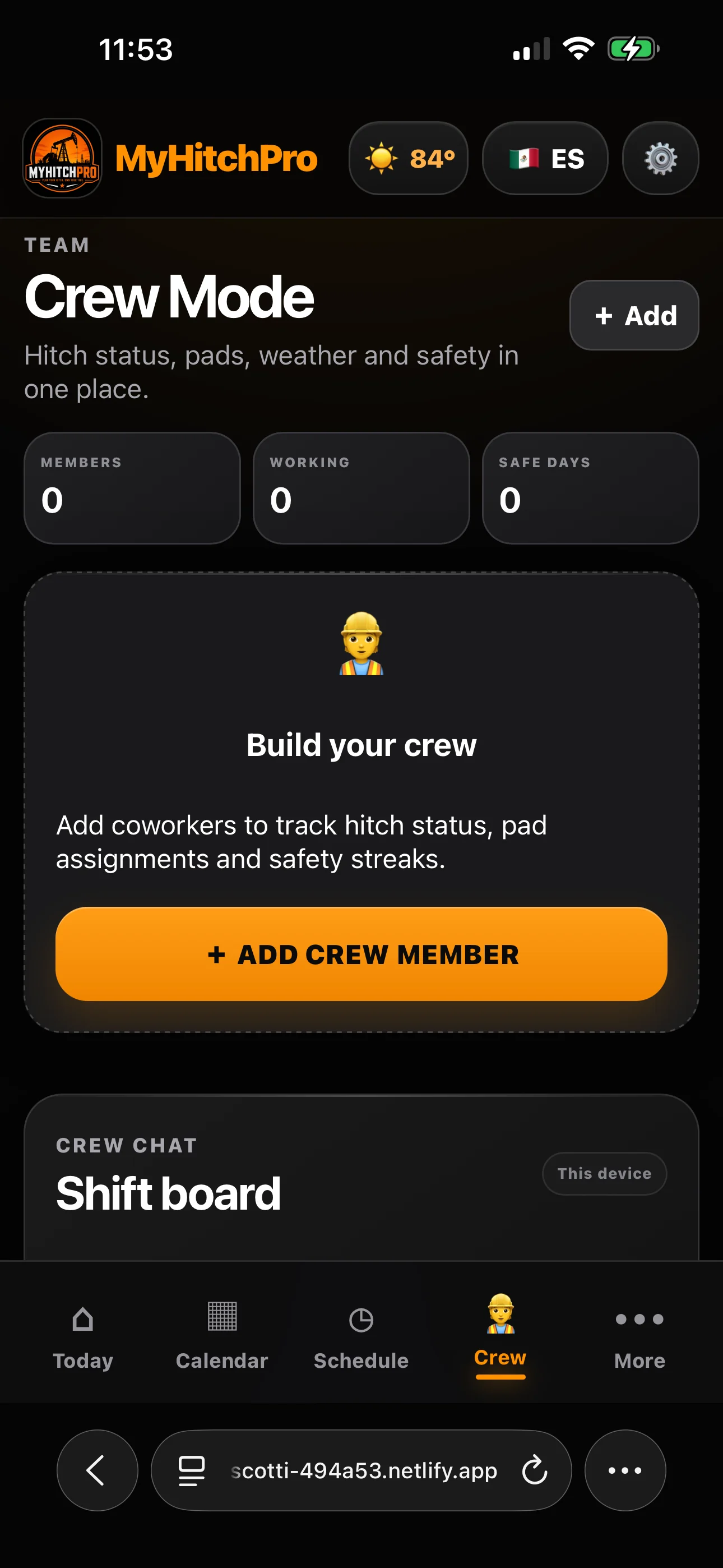 MyHitchPro Crew Mode